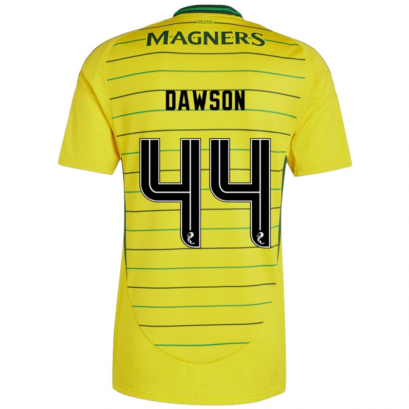 Kandiny Gyermek Joey Dawson #44 Sárga Idegenbeli Jersey 2024/25 Mez Póló Ing