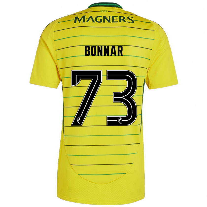 Kandiny Gyermek Jude Bonnar #73 Sárga Idegenbeli Jersey 2024/25 Mez Póló Ing