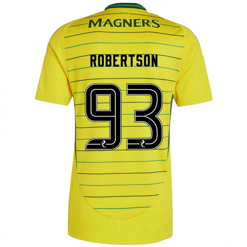 Kandiny Gyermek Mitchell Robertson #93 Sárga Idegenbeli Jersey 2024/25 Mez Póló Ing