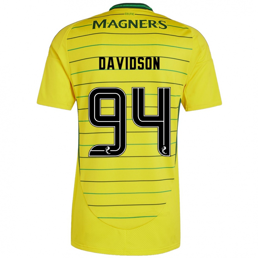 Kandiny Gyermek Bruno Davidson #94 Sárga Idegenbeli Jersey 2024/25 Mez Póló Ing