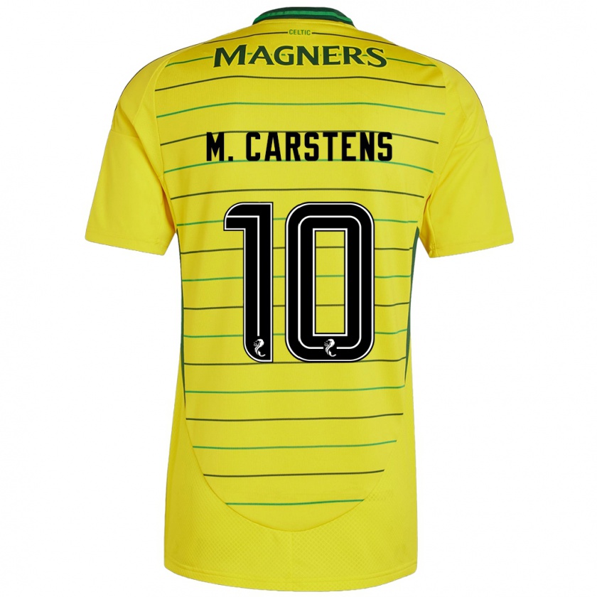 Kandiny Gyermek Mathilde Carstens #10 Sárga Idegenbeli Jersey 2024/25 Mez Póló Ing