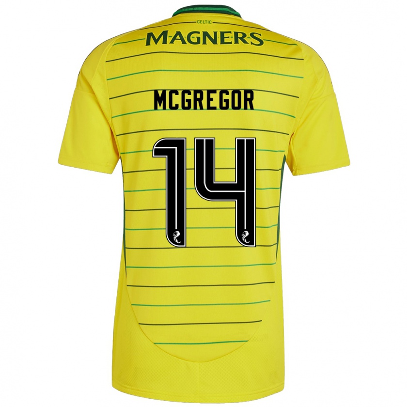 Kandiny Gyermek Shannon Mcgregor #14 Sárga Idegenbeli Jersey 2024/25 Mez Póló Ing