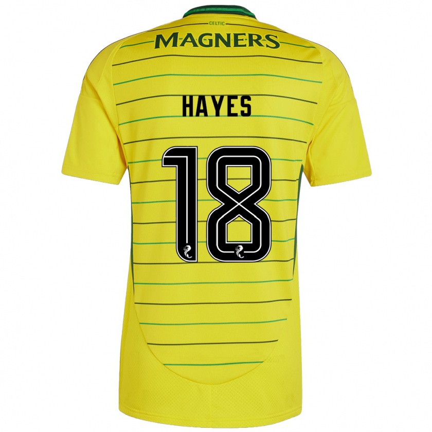 Kandiny Gyermek Caitlin Hayes #18 Sárga Idegenbeli Jersey 2024/25 Mez Póló Ing