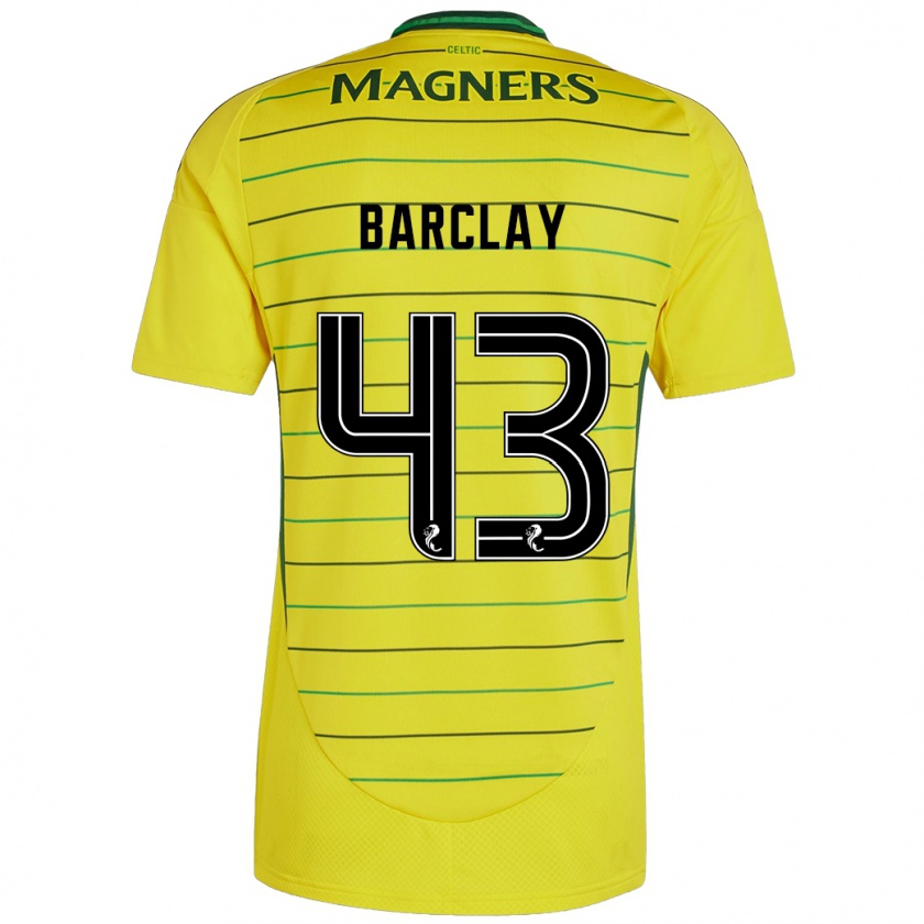 Kandiny Gyermek Lucy Barclay #43 Sárga Idegenbeli Jersey 2024/25 Mez Póló Ing