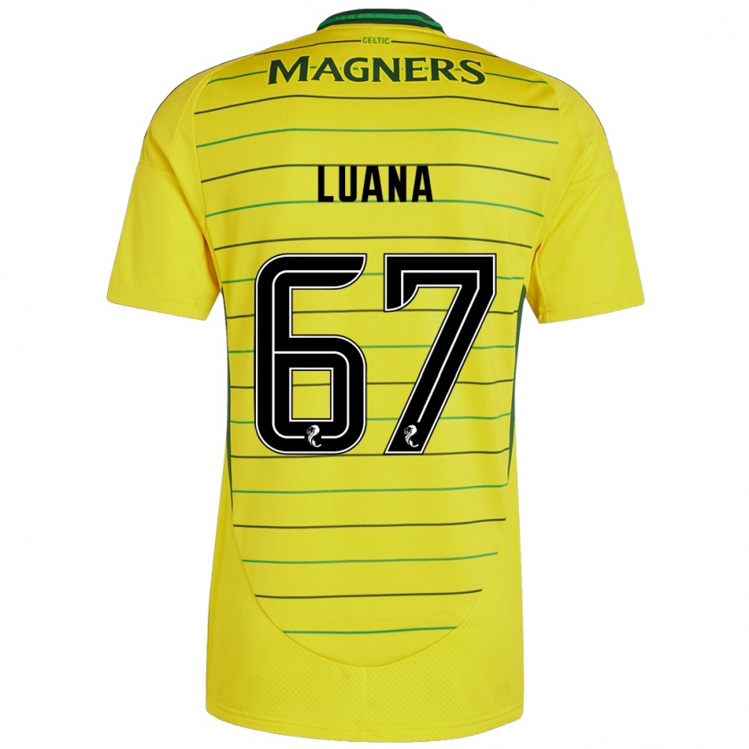 Kandiny Gyermek Luana Muñoz #67 Sárga Idegenbeli Jersey 2024/25 Mez Póló Ing