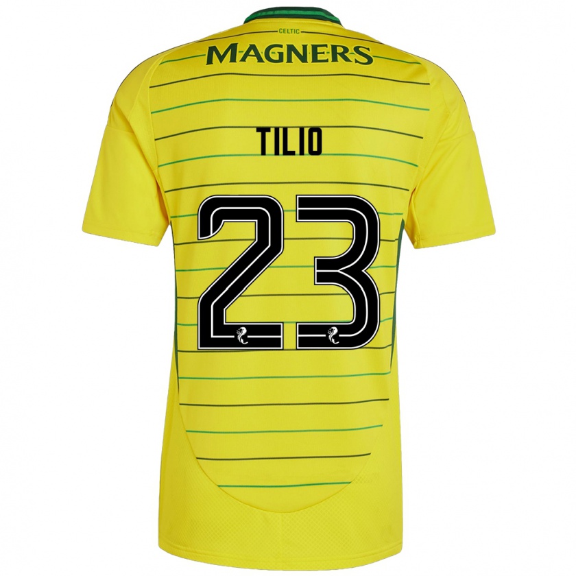 Kandiny Gyermek Marco Tilio #23 Sárga Idegenbeli Jersey 2024/25 Mez Póló Ing