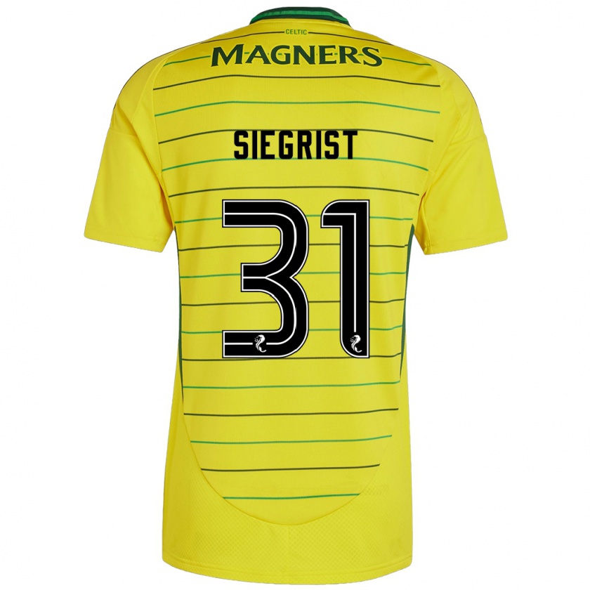 Kandiny Gyermek Benjamin Siegrist #31 Sárga Idegenbeli Jersey 2024/25 Mez Póló Ing