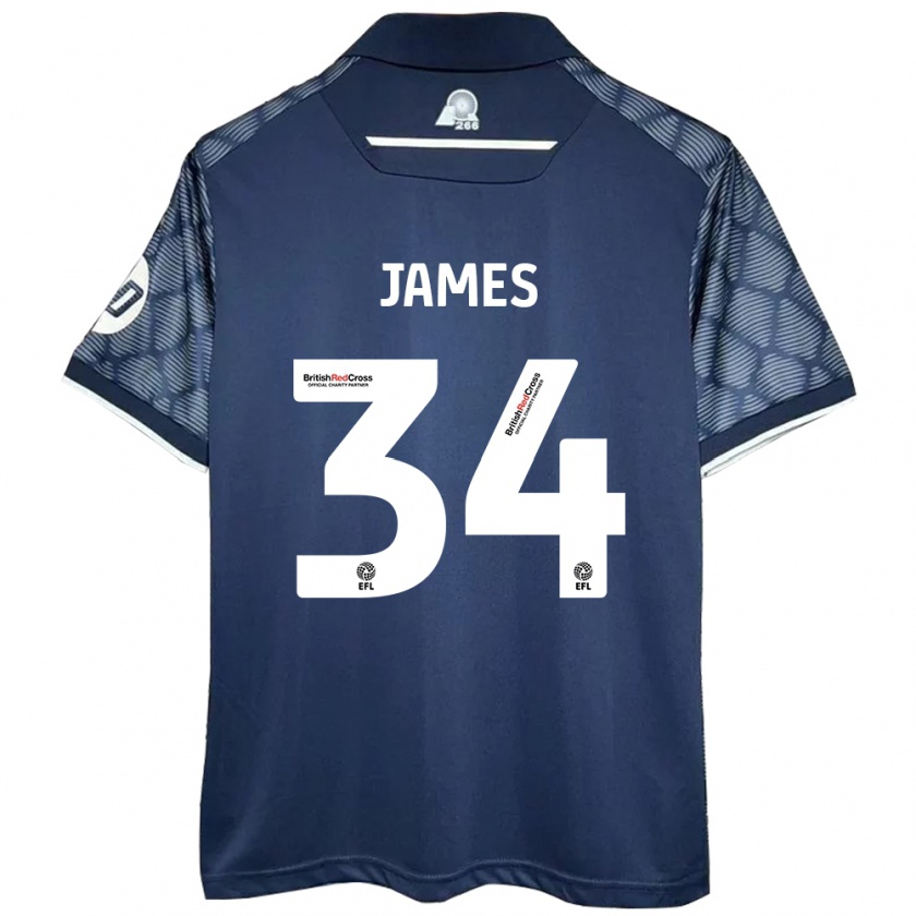 Kandiny Gyermek Aaron James #34 Fekete Idegenbeli Jersey 2024/25 Mez Póló Ing