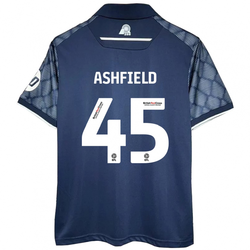 Kandiny Gyermek Harry Ashfield #45 Fekete Idegenbeli Jersey 2024/25 Mez Póló Ing