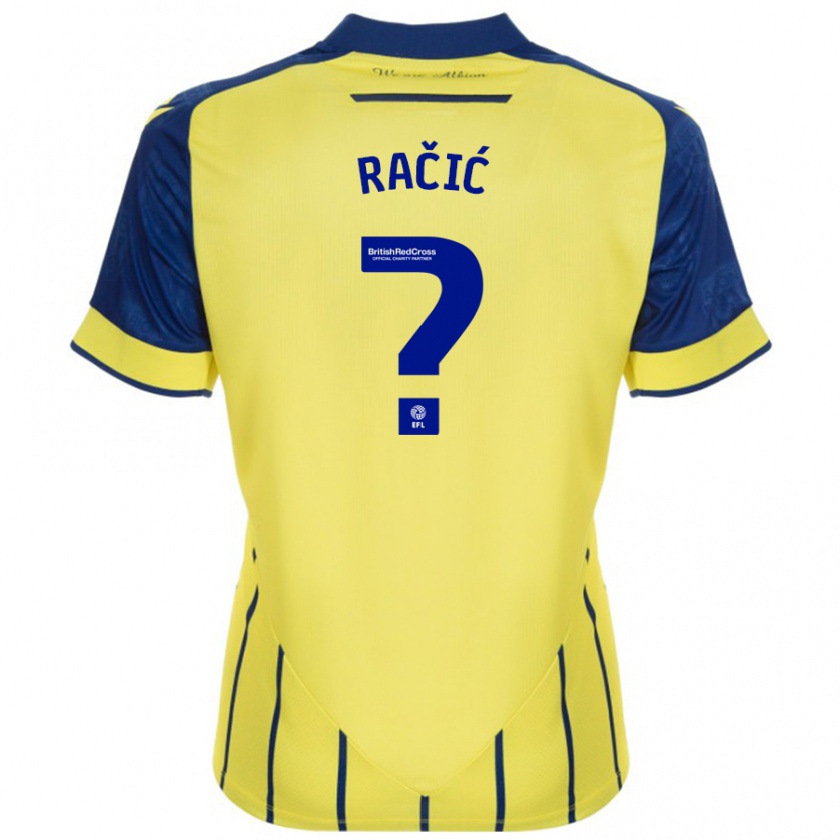 Kandiny Gyermek Uroš Račić #0 Sárga Kék Idegenbeli Jersey 2024/25 Mez Póló Ing