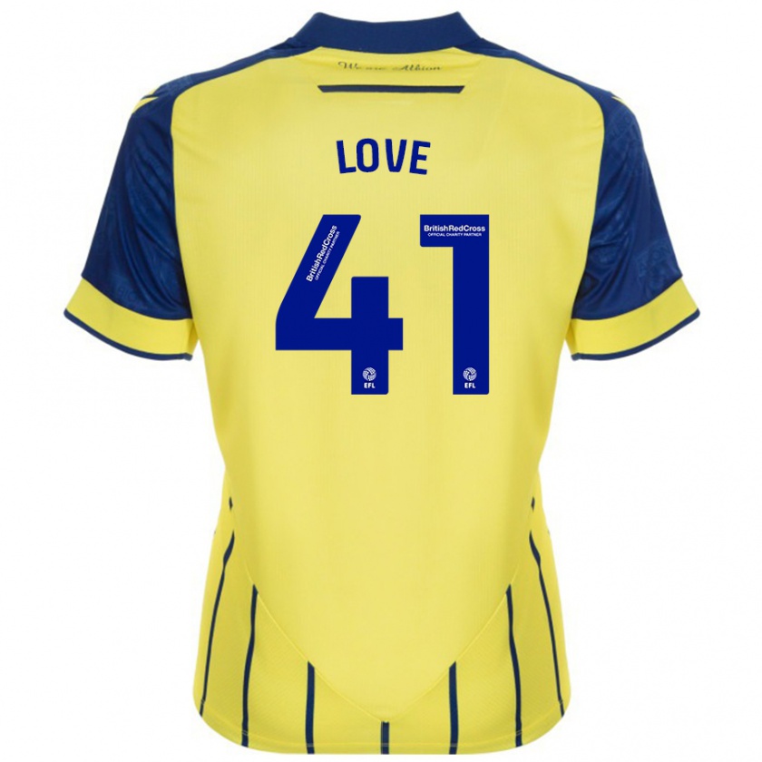 Kandiny Gyermek Layton Love #41 Sárga Kék Idegenbeli Jersey 2024/25 Mez Póló Ing