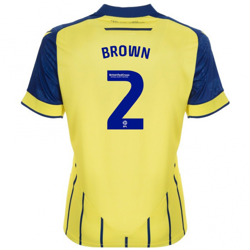 Kandiny Gyermek Ashlee Brown #2 Sárga Kék Idegenbeli Jersey 2024/25 Mez Póló Ing