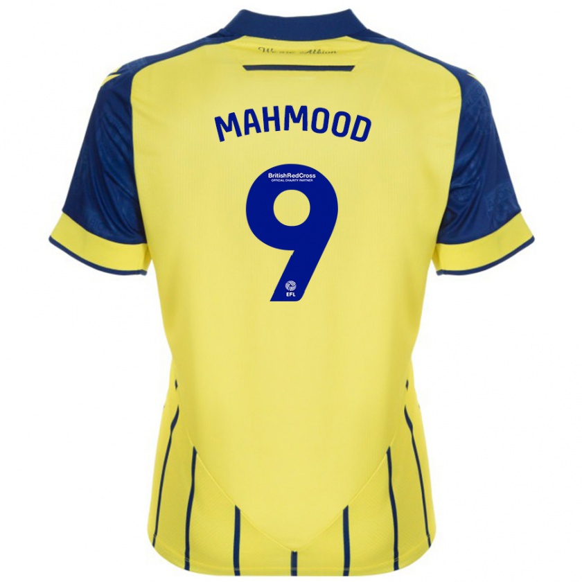 Kandiny Gyermek Mariam Mahmood #9 Sárga Kék Idegenbeli Jersey 2024/25 Mez Póló Ing