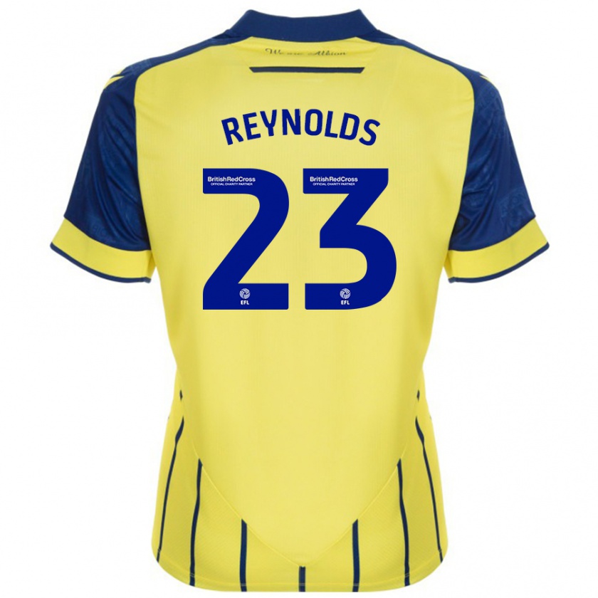 Kandiny Gyermek Taylor Reynolds #23 Sárga Kék Idegenbeli Jersey 2024/25 Mez Póló Ing