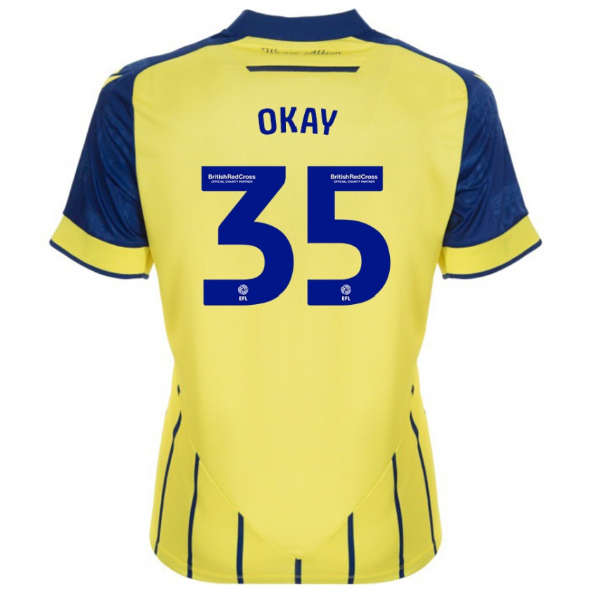 Kandiny Gyermek Okay Yokuşlu #35 Sárga Kék Idegenbeli Jersey 2024/25 Mez Póló Ing