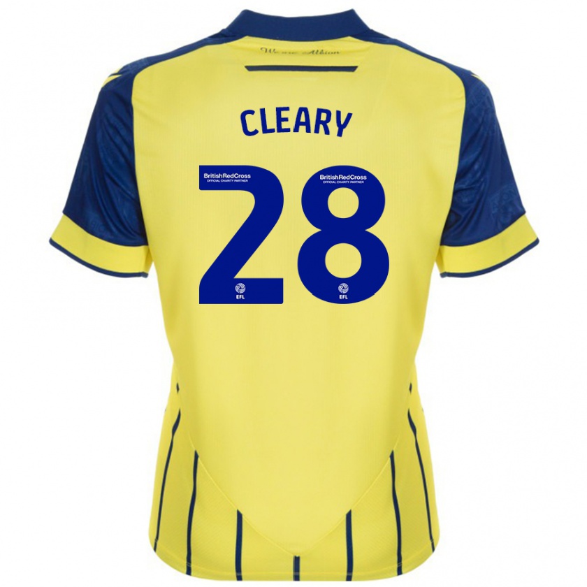 Kandiny Gyermek Reyes Cleary #28 Sárga Kék Idegenbeli Jersey 2024/25 Mez Póló Ing