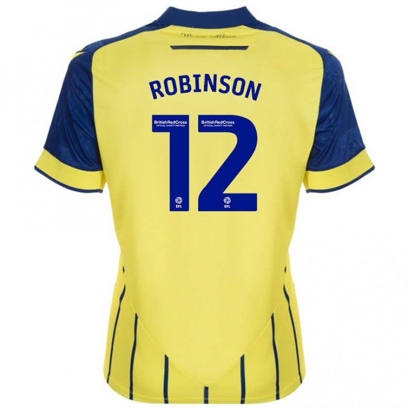 Kandiny Gyermek Leanne Robinson #12 Sárga Kék Idegenbeli Jersey 2024/25 Mez Póló Ing