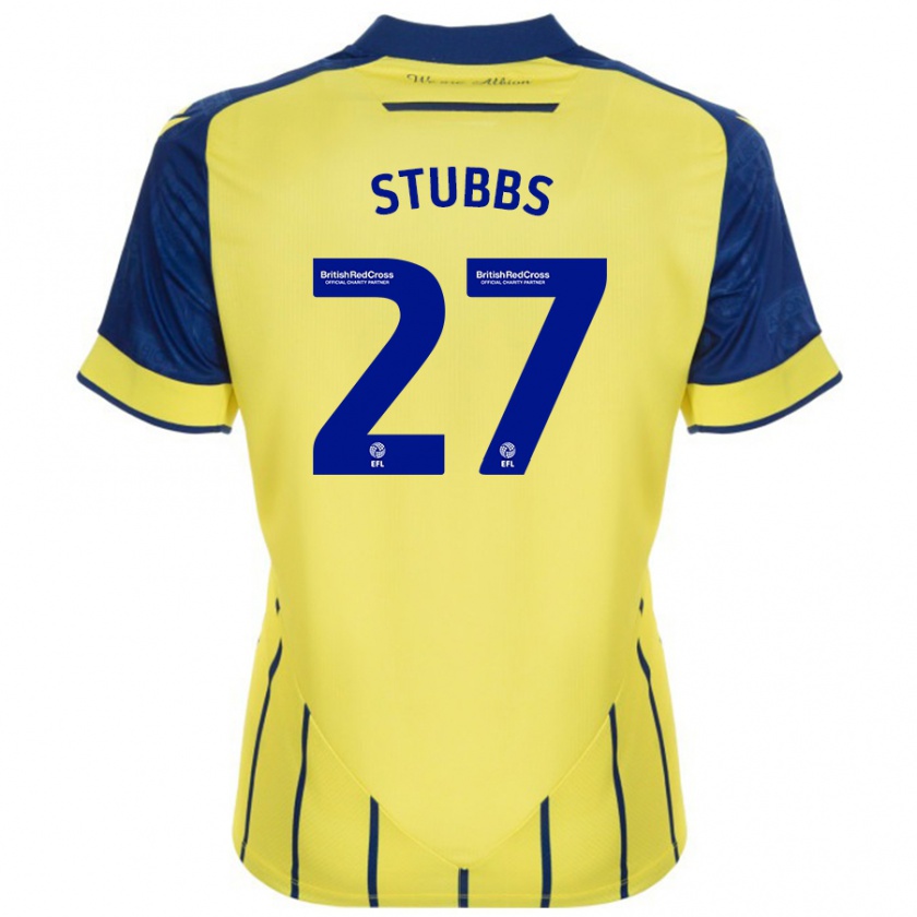 Kandiny Gyermek Olivia Stubbs #27 Sárga Kék Idegenbeli Jersey 2024/25 Mez Póló Ing