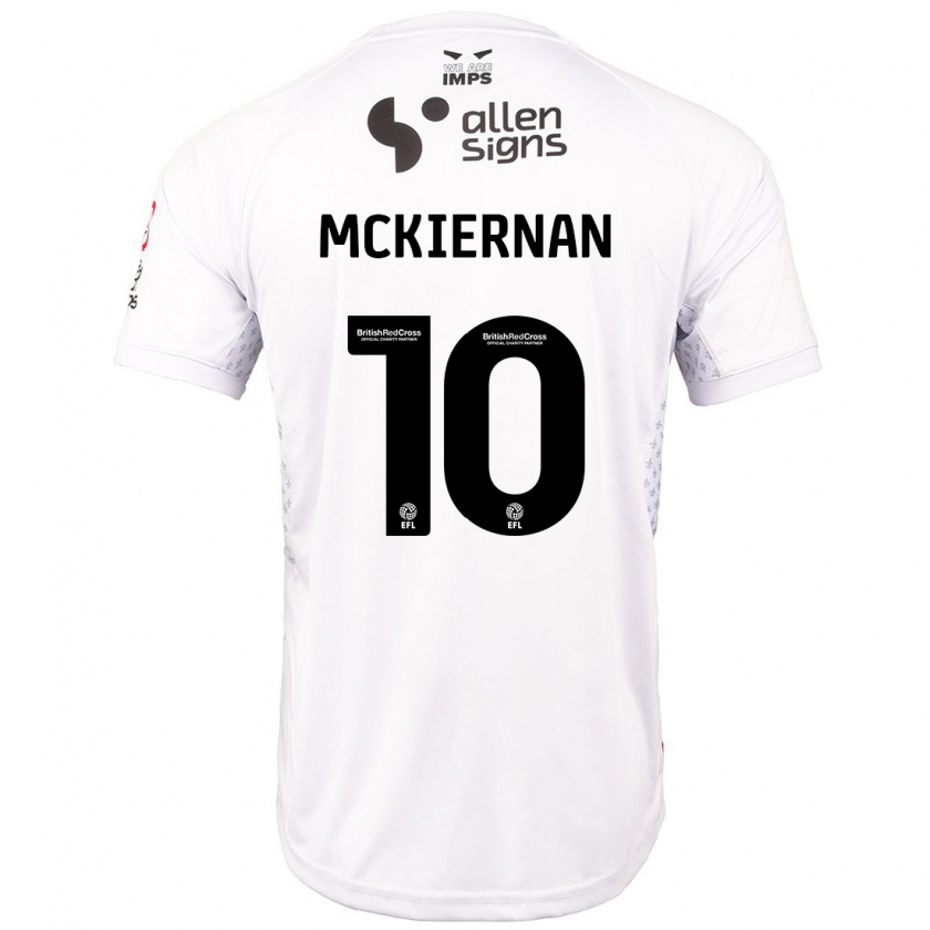 Kandiny Gyermek Jj Mckiernan #10 Piros Fehér Idegenbeli Jersey 2024/25 Mez Póló Ing