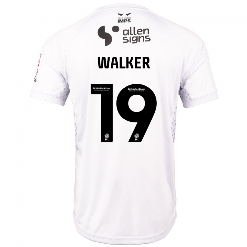 Kandiny Gyermek Tyler Walker #19 Piros Fehér Idegenbeli Jersey 2024/25 Mez Póló Ing