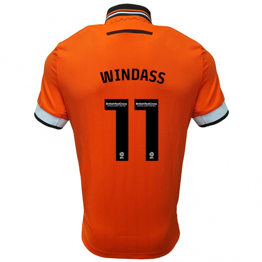 Kandiny Gyermek Josh Windass #11 Narancssárga Fehér Idegenbeli Jersey 2024/25 Mez Póló Ing