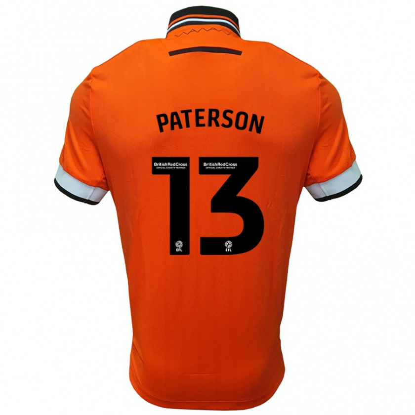 Kandiny Gyermek Callum Paterson #13 Narancssárga Fehér Idegenbeli Jersey 2024/25 Mez Póló Ing