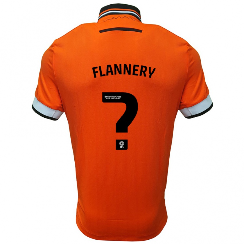 Kandiny Gyermek Cian Flannery #0 Narancssárga Fehér Idegenbeli Jersey 2024/25 Mez Póló Ing