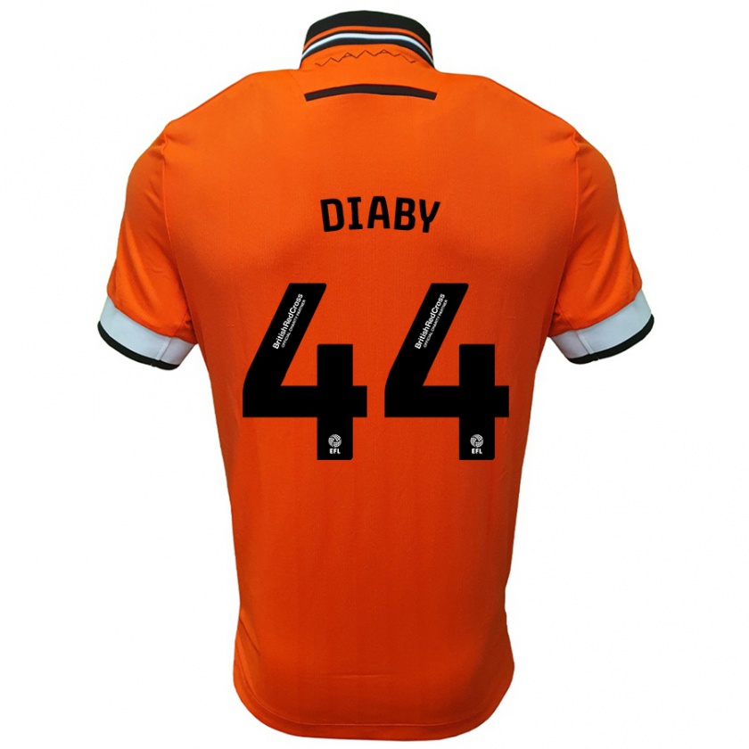 Kandiny Gyermek Momo Diaby #44 Narancssárga Fehér Idegenbeli Jersey 2024/25 Mez Póló Ing