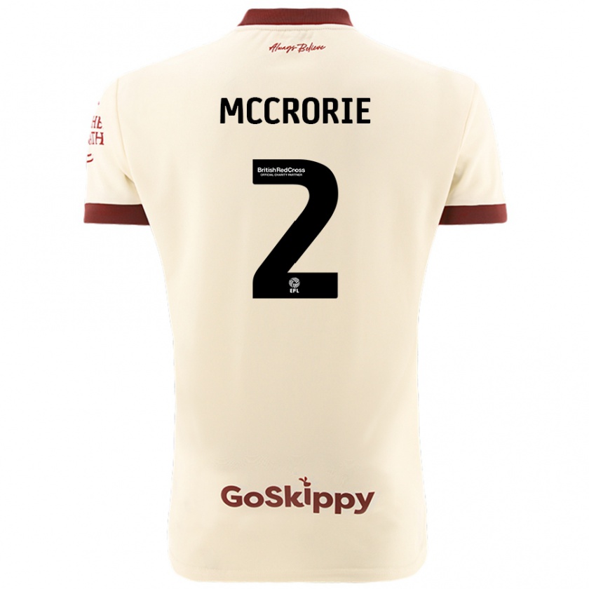 Kandiny Gyermek Ross Mccrorie #2 Krém Fehér Idegenbeli Jersey 2024/25 Mez Póló Ing