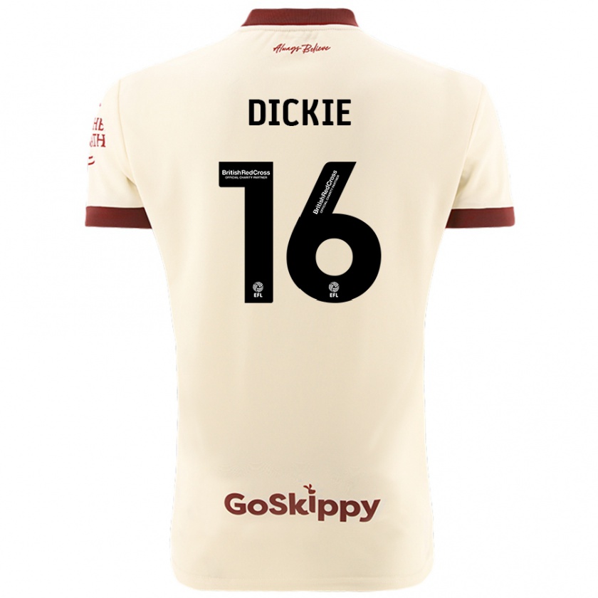 Kandiny Gyermek Rob Dickie #16 Krém Fehér Idegenbeli Jersey 2024/25 Mez Póló Ing