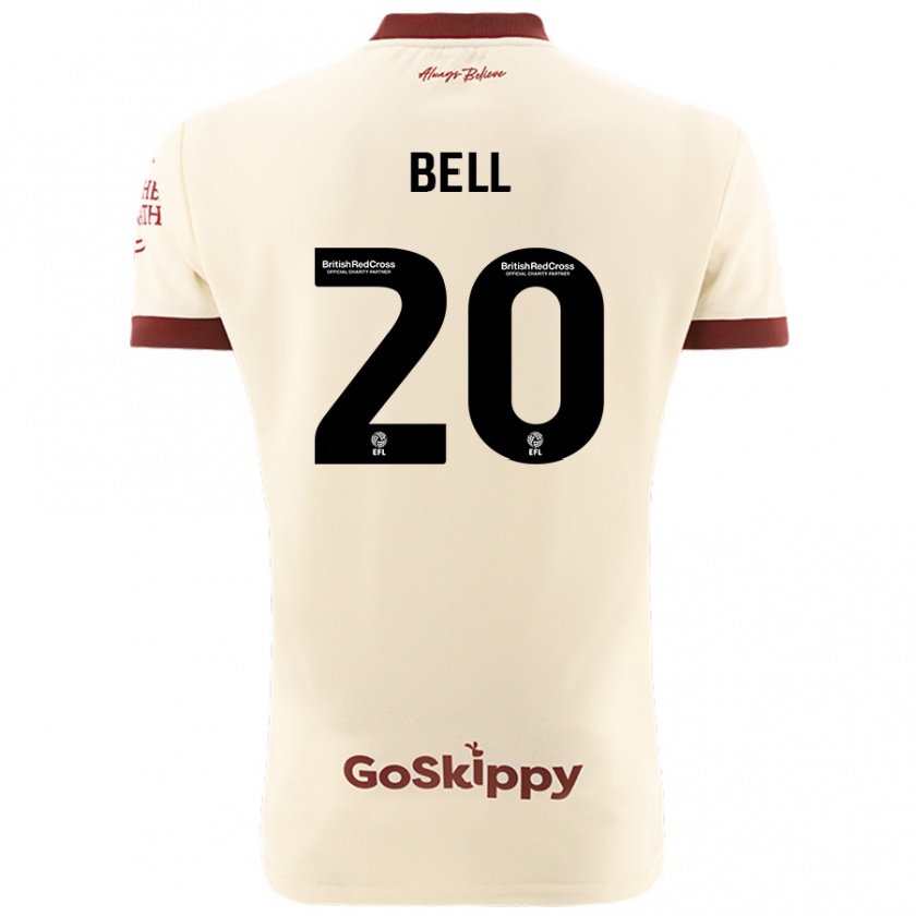 Kandiny Gyermek Sam Bell #20 Krém Fehér Idegenbeli Jersey 2024/25 Mez Póló Ing