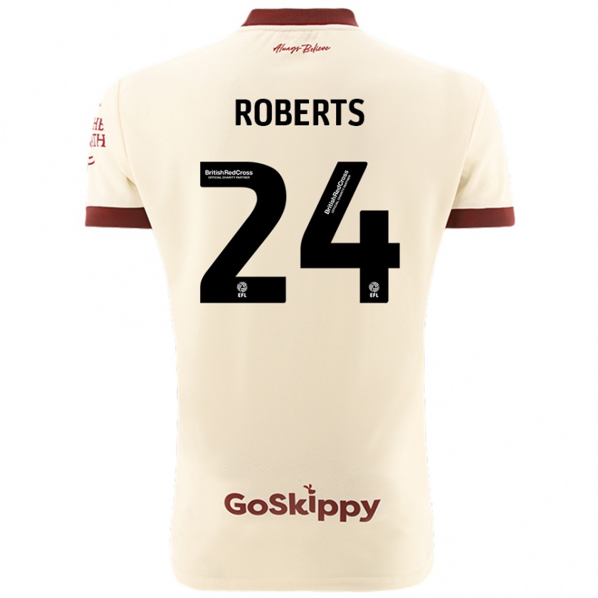 Kandiny Gyermek Haydon Roberts #24 Krém Fehér Idegenbeli Jersey 2024/25 Mez Póló Ing