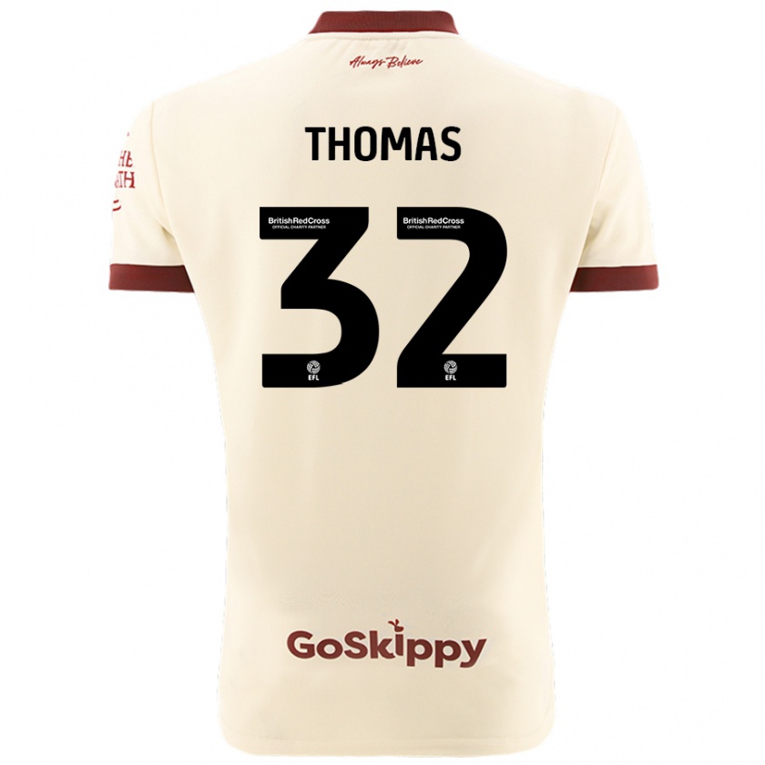 Kandiny Gyermek Lewis Thomas #32 Krém Fehér Idegenbeli Jersey 2024/25 Mez Póló Ing