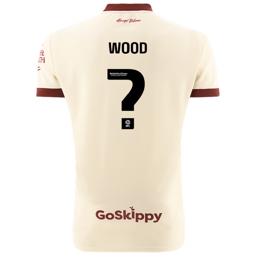 Kandiny Gyermek Callum Wood #0 Krém Fehér Idegenbeli Jersey 2024/25 Mez Póló Ing