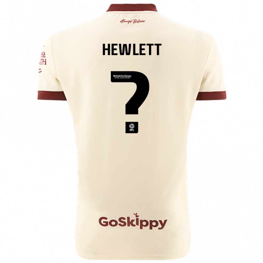 Kandiny Gyermek Callum Hewlett #0 Krém Fehér Idegenbeli Jersey 2024/25 Mez Póló Ing