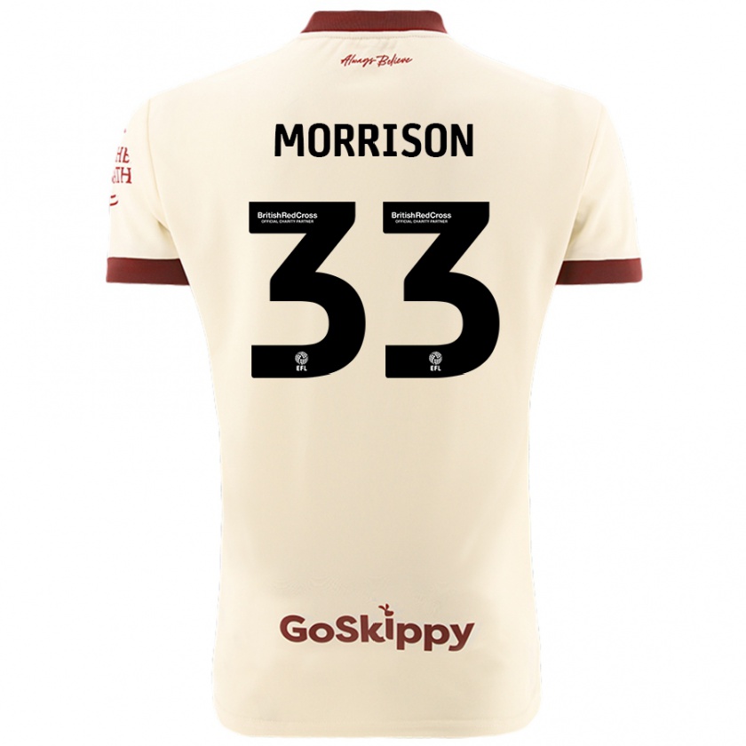 Kandiny Gyermek Elijah Morrison #33 Krém Fehér Idegenbeli Jersey 2024/25 Mez Póló Ing