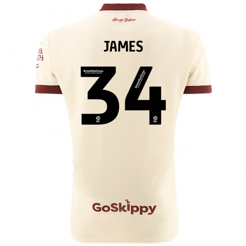 Kandiny Gyermek Joseph James #34 Krém Fehér Idegenbeli Jersey 2024/25 Mez Póló Ing