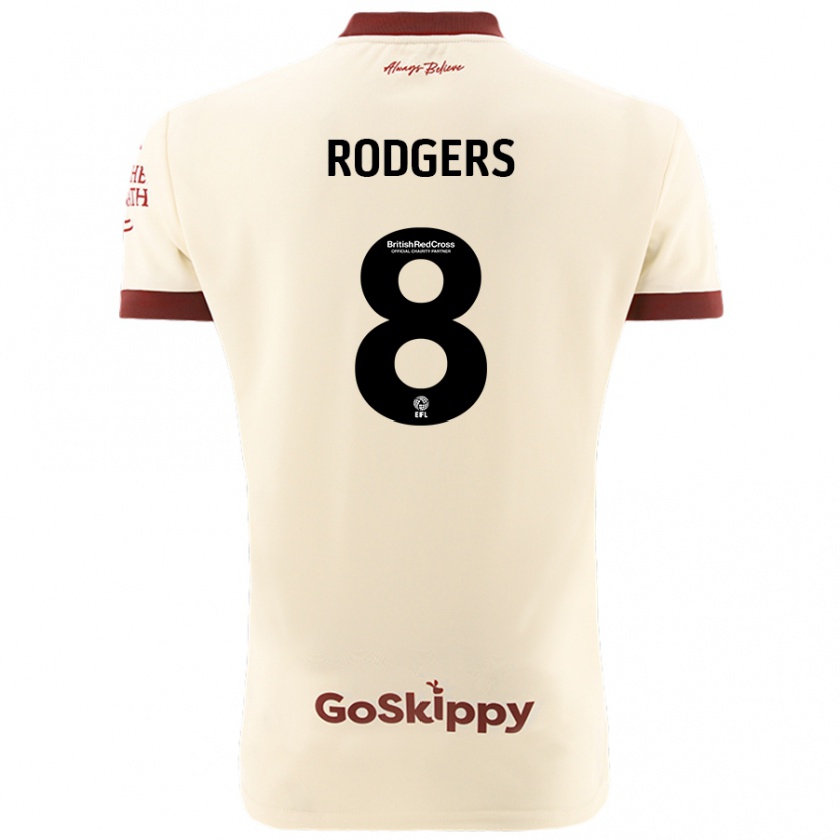 Kandiny Gyermek Amy Rodgers #8 Krém Fehér Idegenbeli Jersey 2024/25 Mez Póló Ing