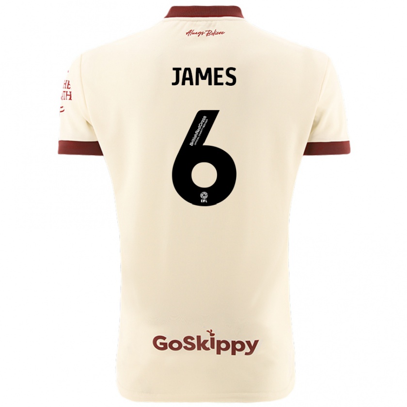 Kandiny Gyermek Matty James #6 Krém Fehér Idegenbeli Jersey 2024/25 Mez Póló Ing