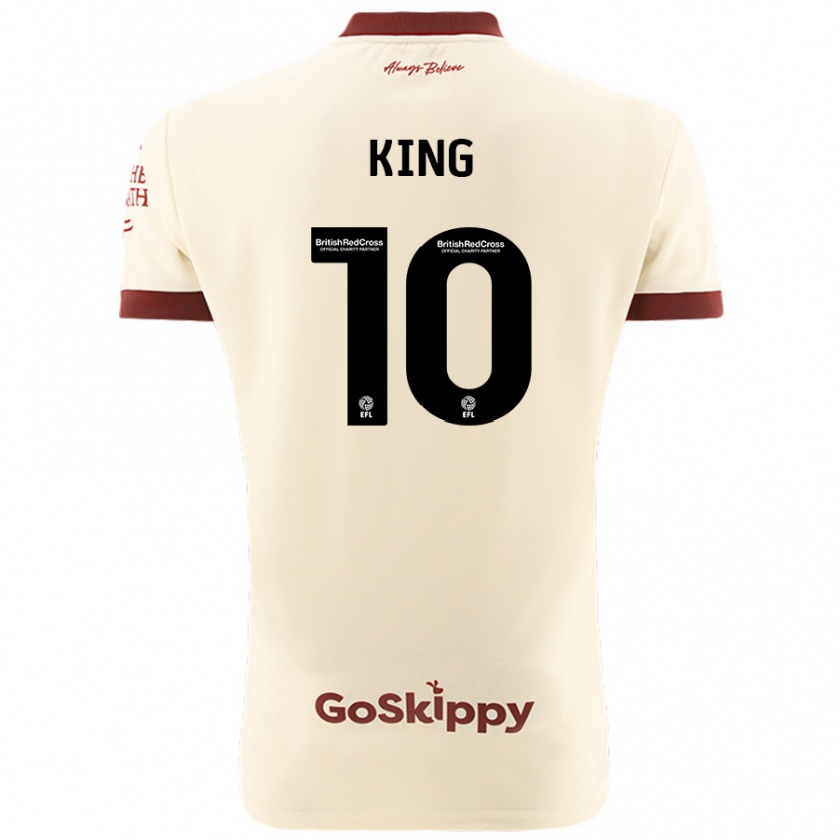 Kandiny Gyermek Andy King #10 Krém Fehér Idegenbeli Jersey 2024/25 Mez Póló Ing