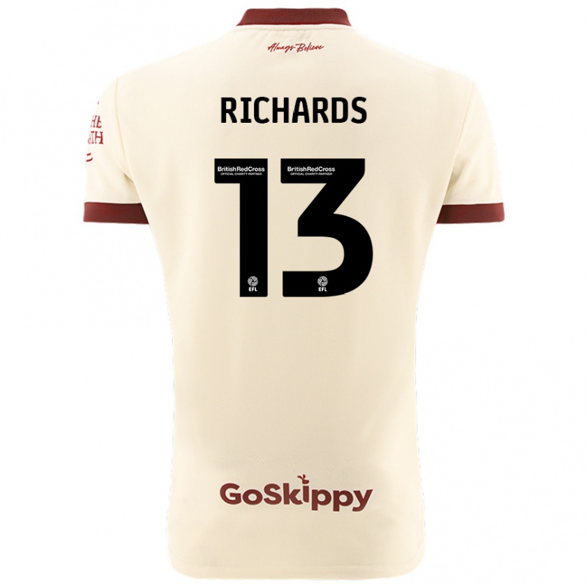 Kandiny Gyermek Harvey Wiles-Richards #13 Krém Fehér Idegenbeli Jersey 2024/25 Mez Póló Ing