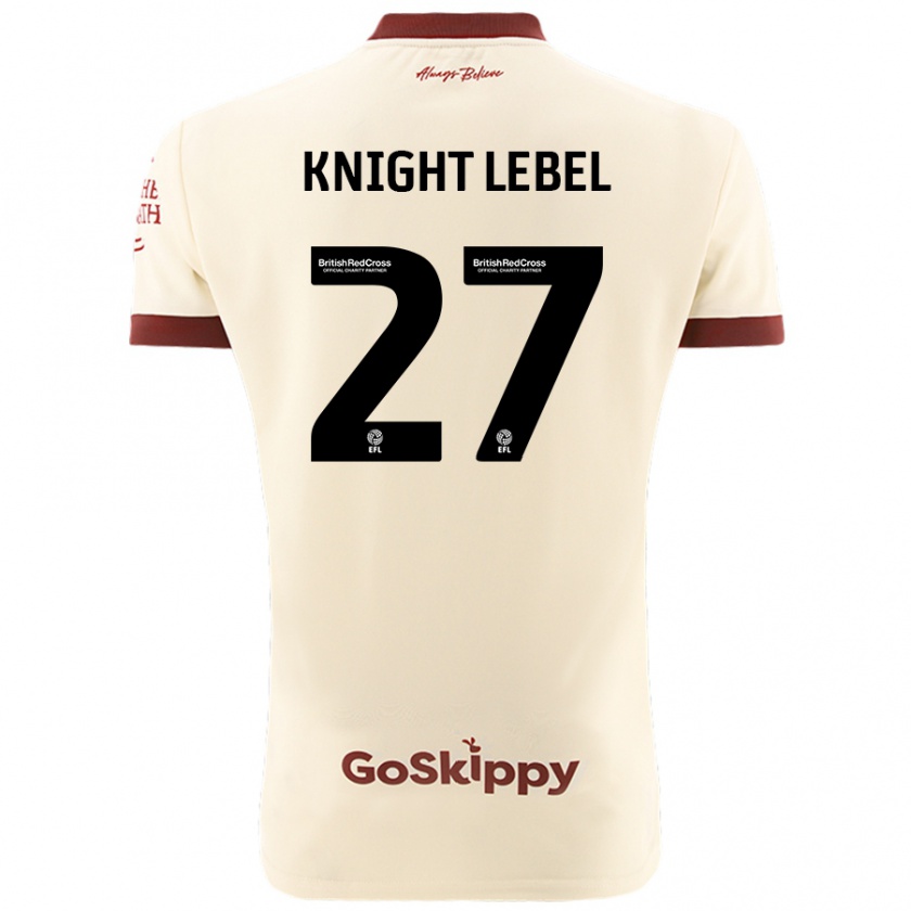 Kandiny Gyermek Jamie Knight-Lebel #27 Krém Fehér Idegenbeli Jersey 2024/25 Mez Póló Ing