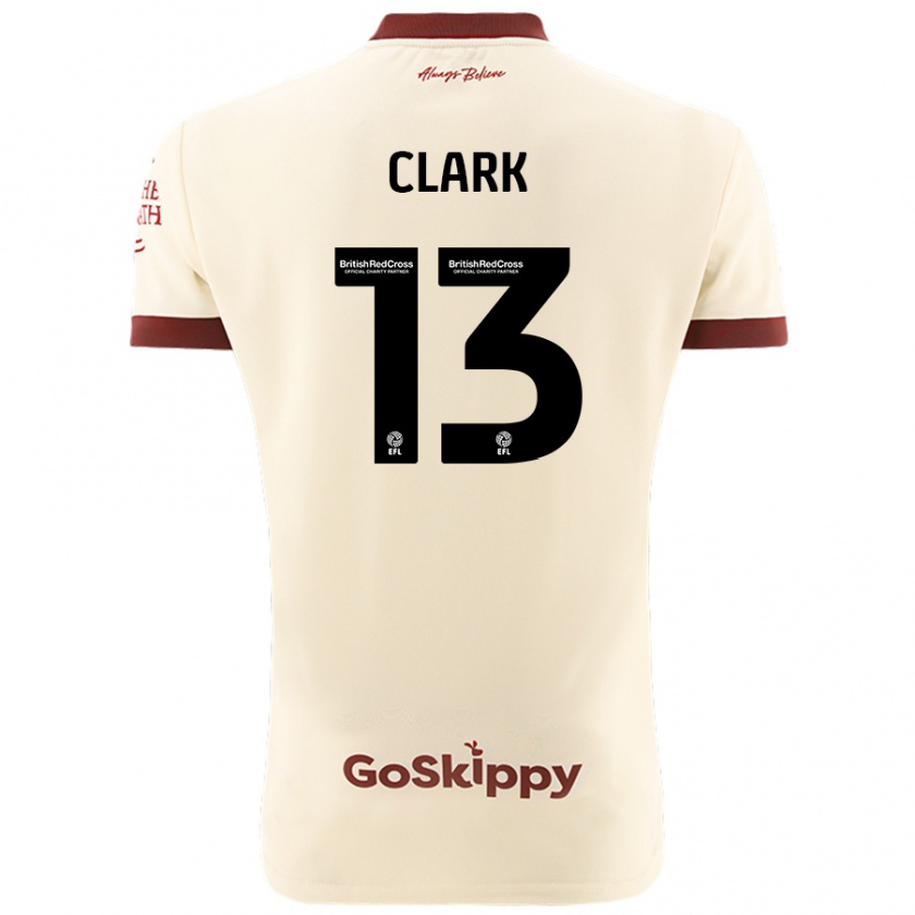 Kandiny Gyermek Olivia Clark #13 Krém Fehér Idegenbeli Jersey 2024/25 Mez Póló Ing