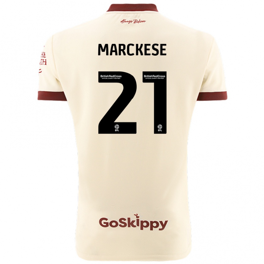 Kandiny Gyermek Kaylan Marckese #21 Krém Fehér Idegenbeli Jersey 2024/25 Mez Póló Ing