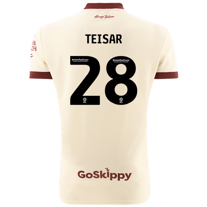 Kandiny Gyermek Tianna Teisar #28 Krém Fehér Idegenbeli Jersey 2024/25 Mez Póló Ing