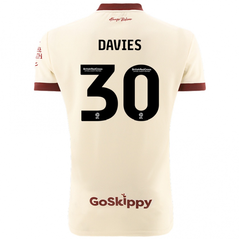 Kandiny Gyermek Yasmin Davies #30 Krém Fehér Idegenbeli Jersey 2024/25 Mez Póló Ing