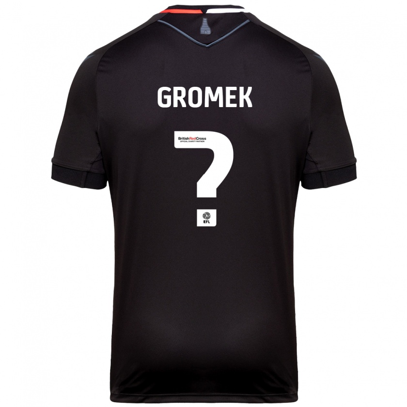 Kandiny Gyermek Wiktor Gromek #0 Fekete Idegenbeli Jersey 2024/25 Mez Póló Ing