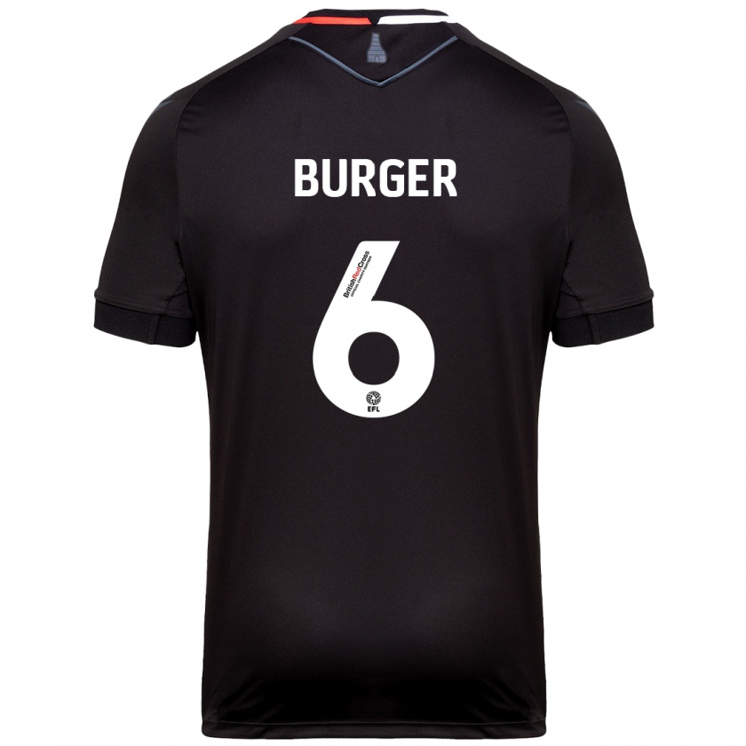 Kandiny Gyermek Wouter Burger #6 Fekete Idegenbeli Jersey 2024/25 Mez Póló Ing