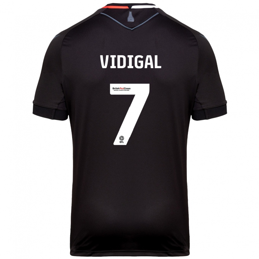 Kandiny Gyermek André Vidigal #7 Fekete Idegenbeli Jersey 2024/25 Mez Póló Ing