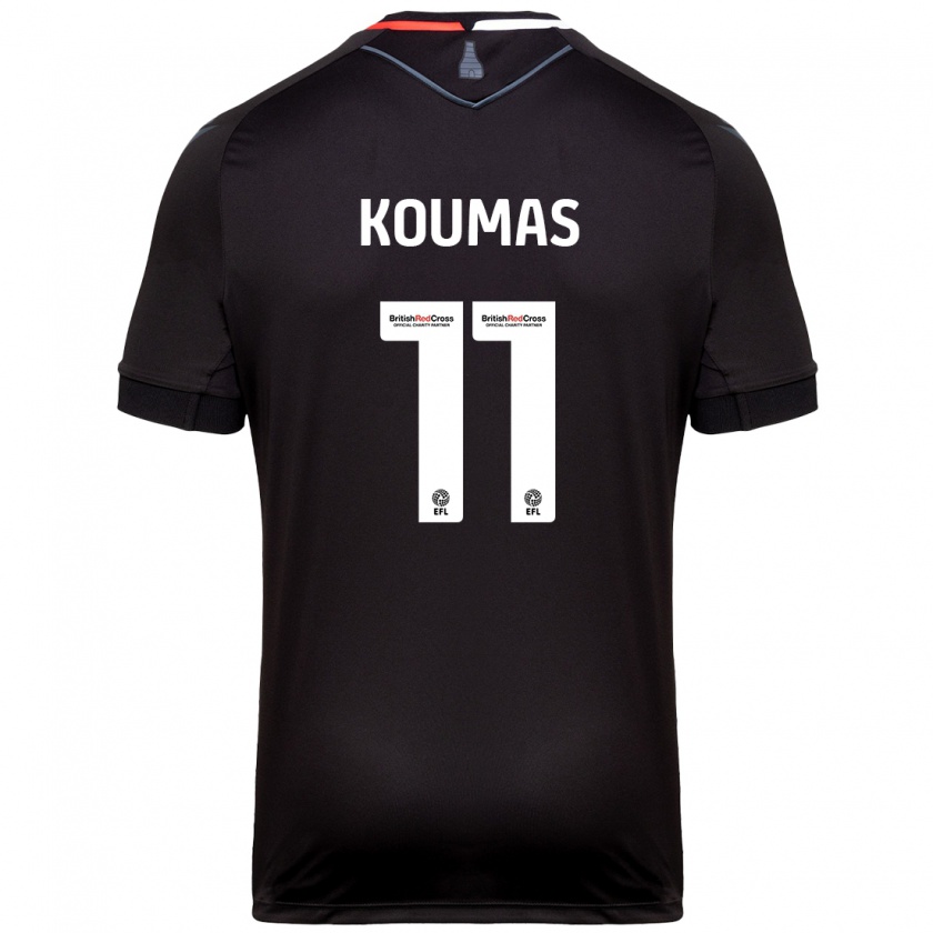 Kandiny Gyermek Lewis Koumas #11 Fekete Idegenbeli Jersey 2024/25 Mez Póló Ing